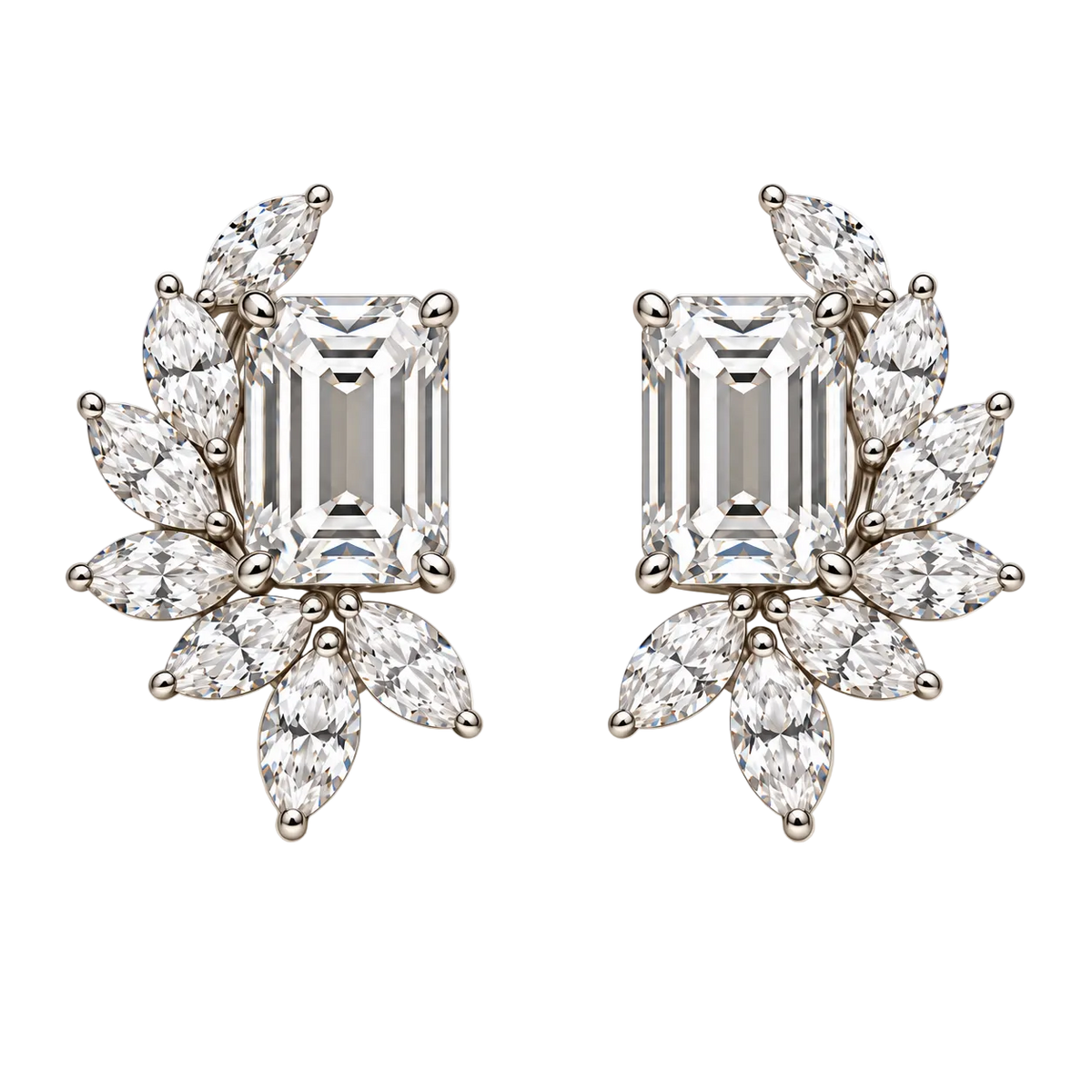 detachable emerald cut earrings